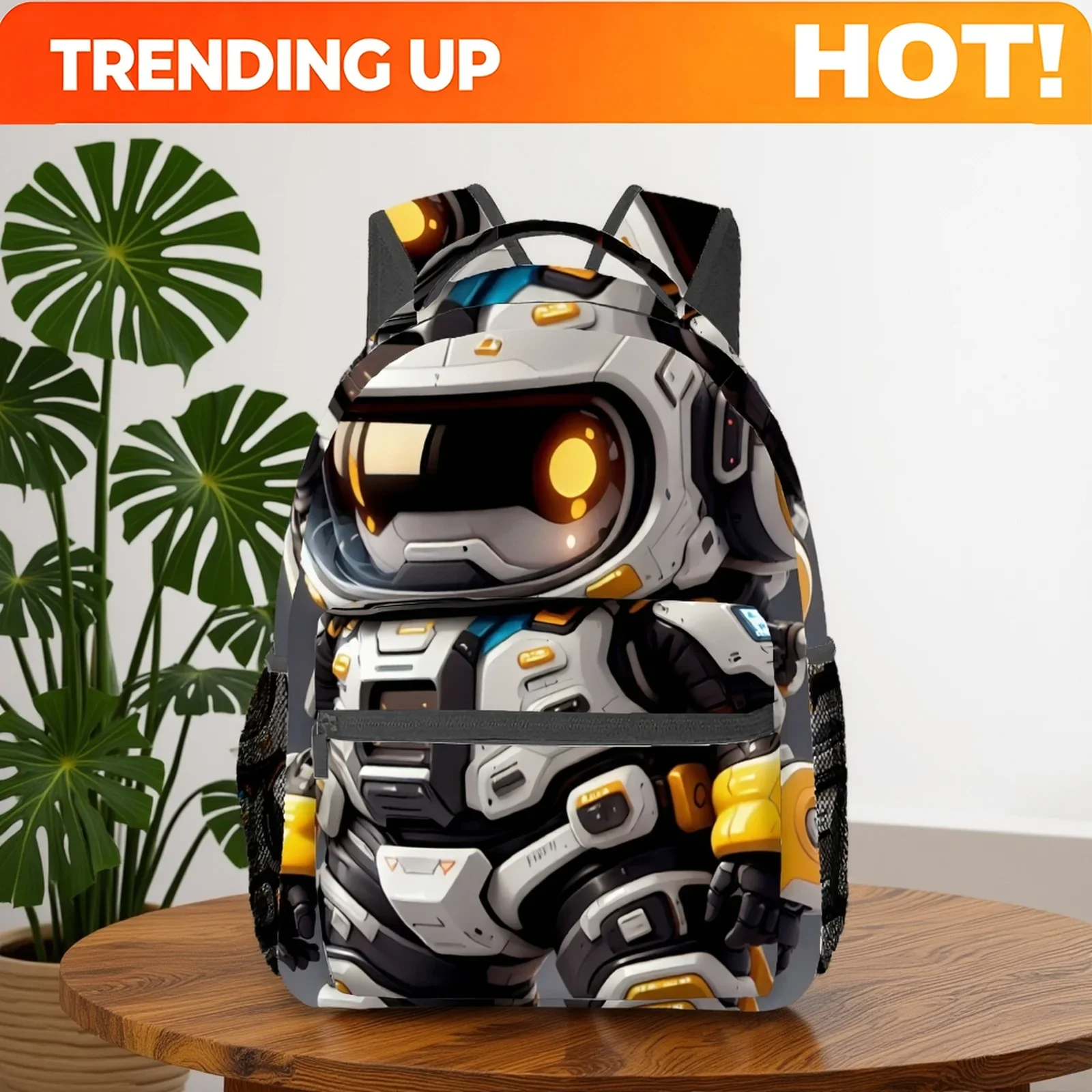 Custom Bag Stylish Polyester Fiber Backpack With 2D Flat Printing, Designed For Casual Use, Offering Ample Space, Lightweight, D