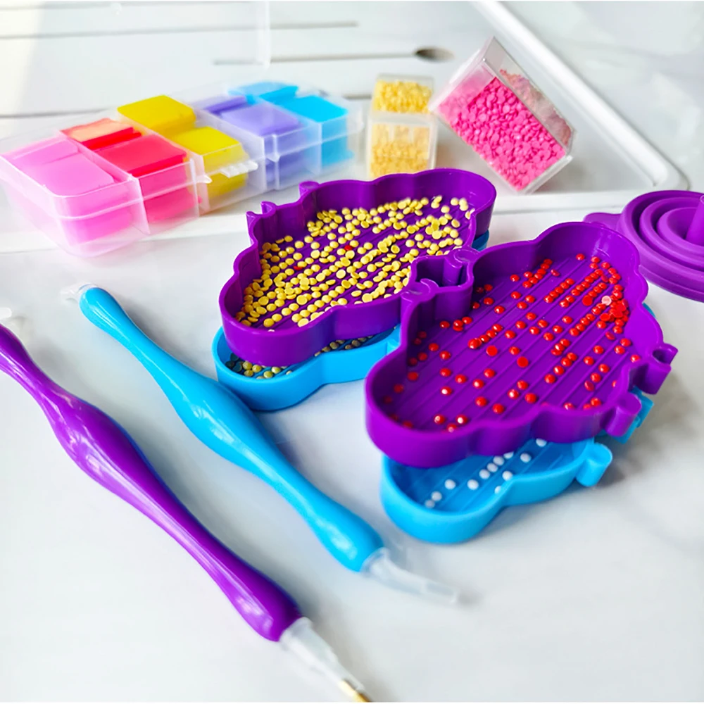 Аксессуары для алмазной живописи, ручка, художественный лоток для инструментов, мозаика, вышивка, клей, коробка для хранения, стилус для набора алмазной мозаики