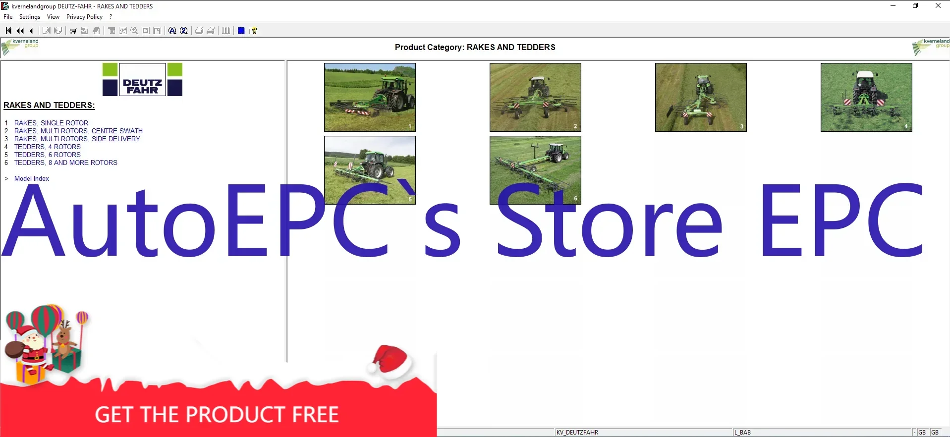 

AutoEPC Kverneland DEUTZ-FAHR Сельскохозяйственное оборудование Электронные детали Каталог DVD