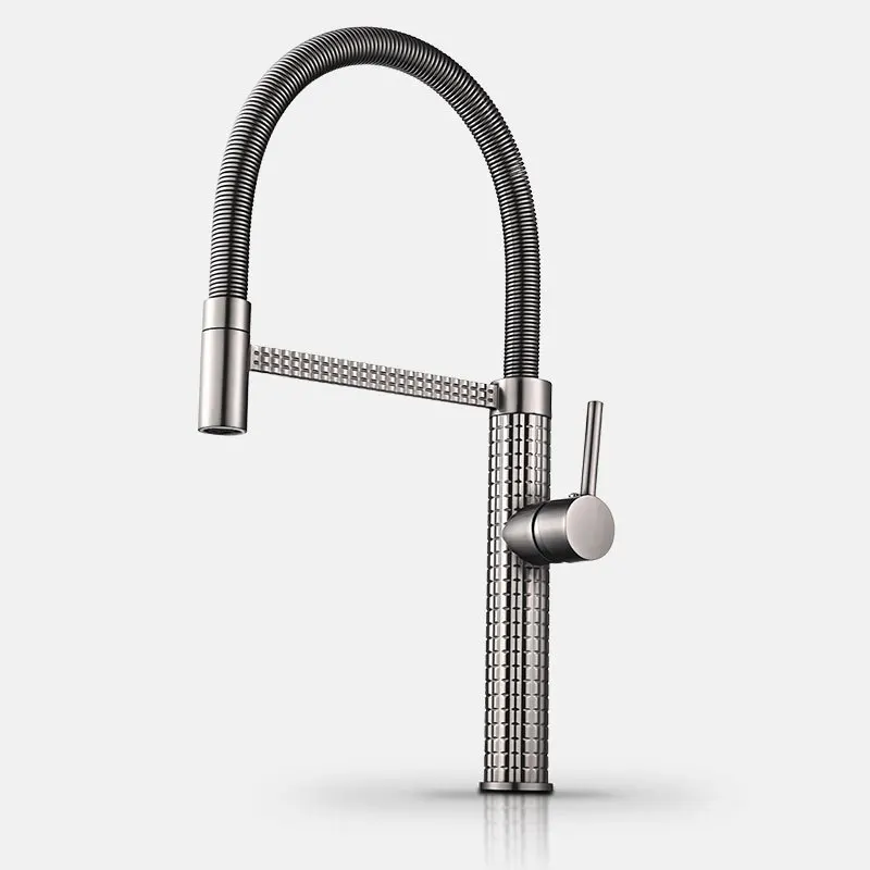 High-end Carving Body Pull Out kitchen faucet Mixer Deck-mount Sink Cold Hot Water Taps torneira cozinha 1250C