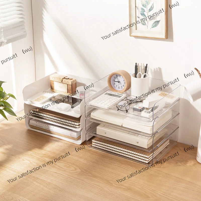 study desk desktop file stationery storage box office desk test paper shelf superimposed book storage