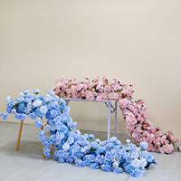 Uflower Luxury Rose Artificial Flower Row Wedding Backdrop Birthday Party Centerpiece Decoration Flower Event Stage Flora Decor