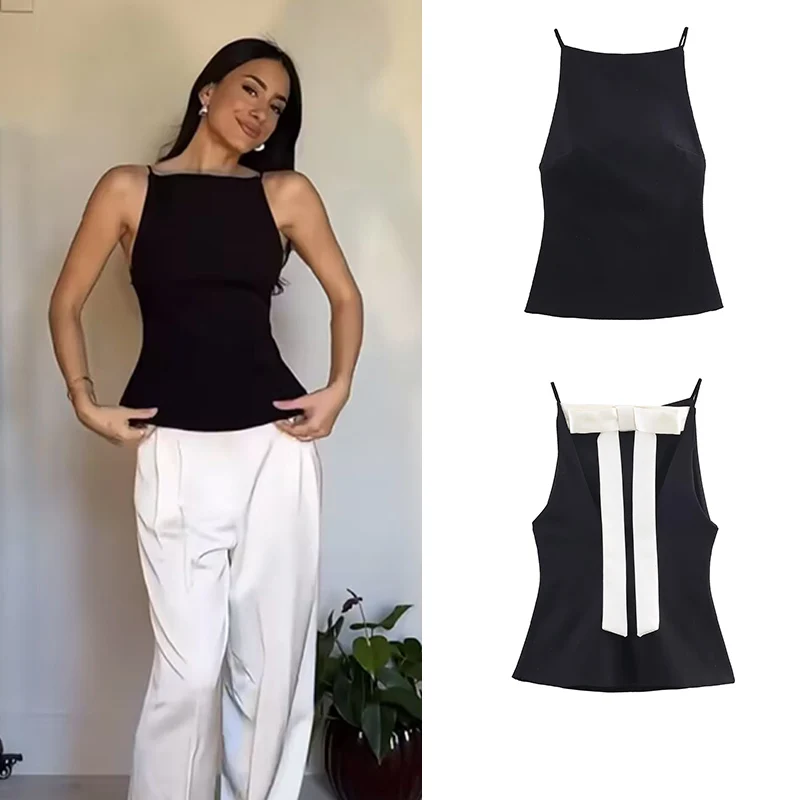 

Color Matching Women's Tops Summer 2026 New Fashion Slim Short Comfortable Elegant Blouses Women's Chic Joker Street Youth Tops