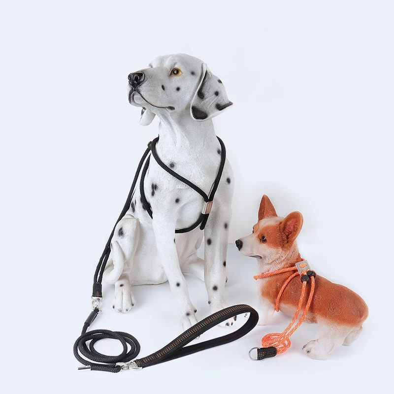 

2-in-1 No-Pull Nylon Dog Harness Leash Set Adjustable Easy To Wear Escape-Proof Integrated Training Dog Harness Pet Walking Gear