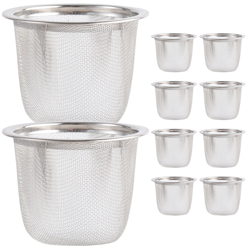 

10 Pcs Tea Filter Strainer Stainless Steel Fine Mesh Infusers Pots Sieve for Loose Leaf Tea Sifter Brewer Residue