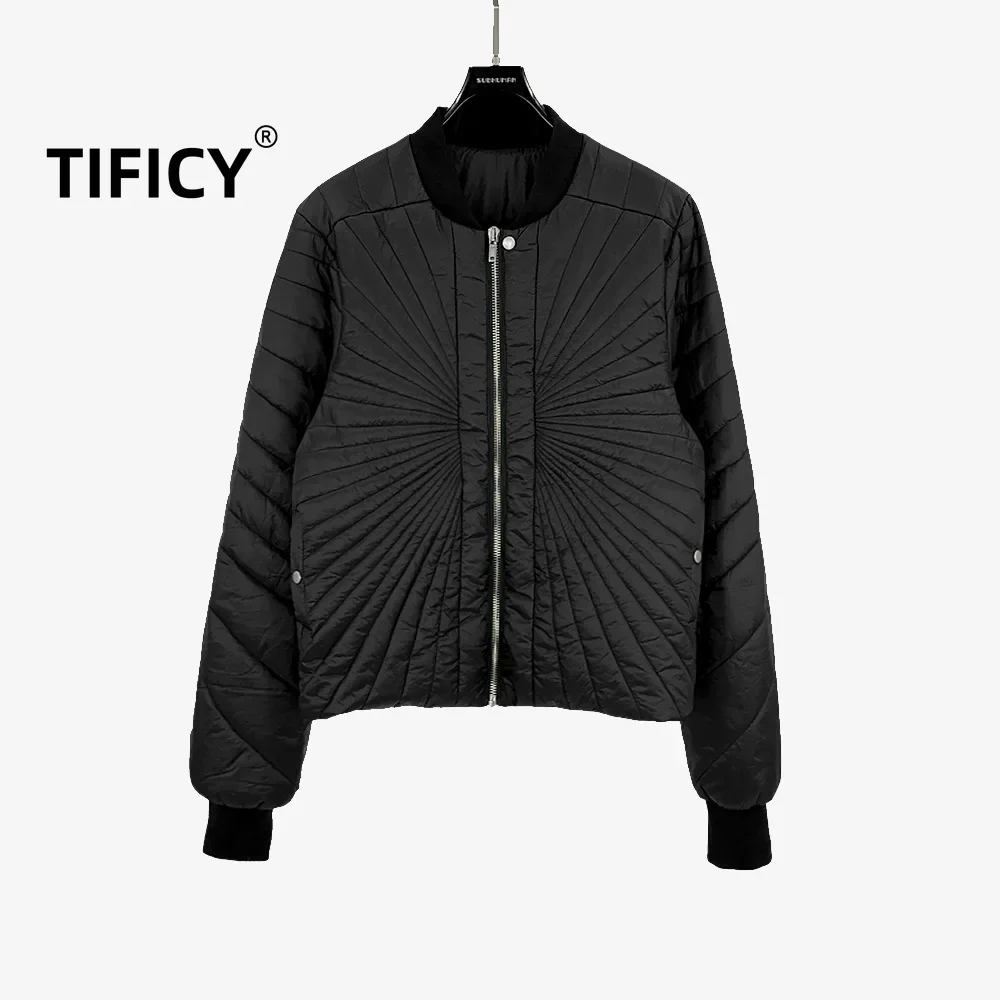 TIFICY High Street Autumn and Winter Women's Quilted Thread Embroidery Craft Zipper Clip Cotton Thick Coat Baseball Jacket