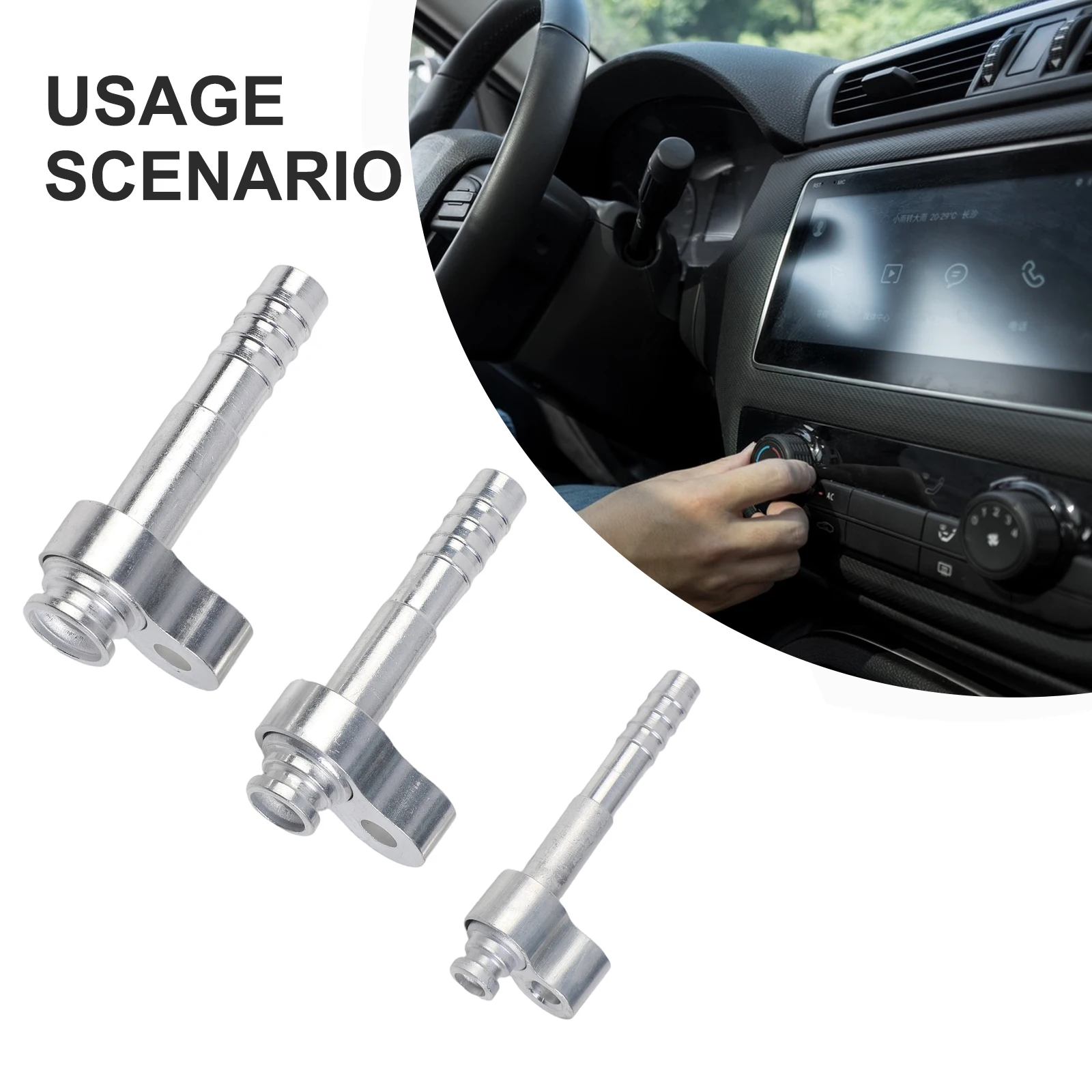 3-Pack R134a AC Movable Panel Connector Aluminum Radiator Evaporator Adapter Hose For Car Air Conditioning Repair