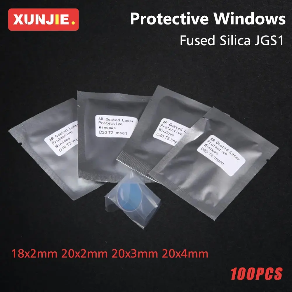 

100pcs/Lot Protective Windows 18*2/20*2/20*3/20*4mm Optical Lens For CQWY Sup WSX QiLin HanWei Laser Welding Machine 1064nm