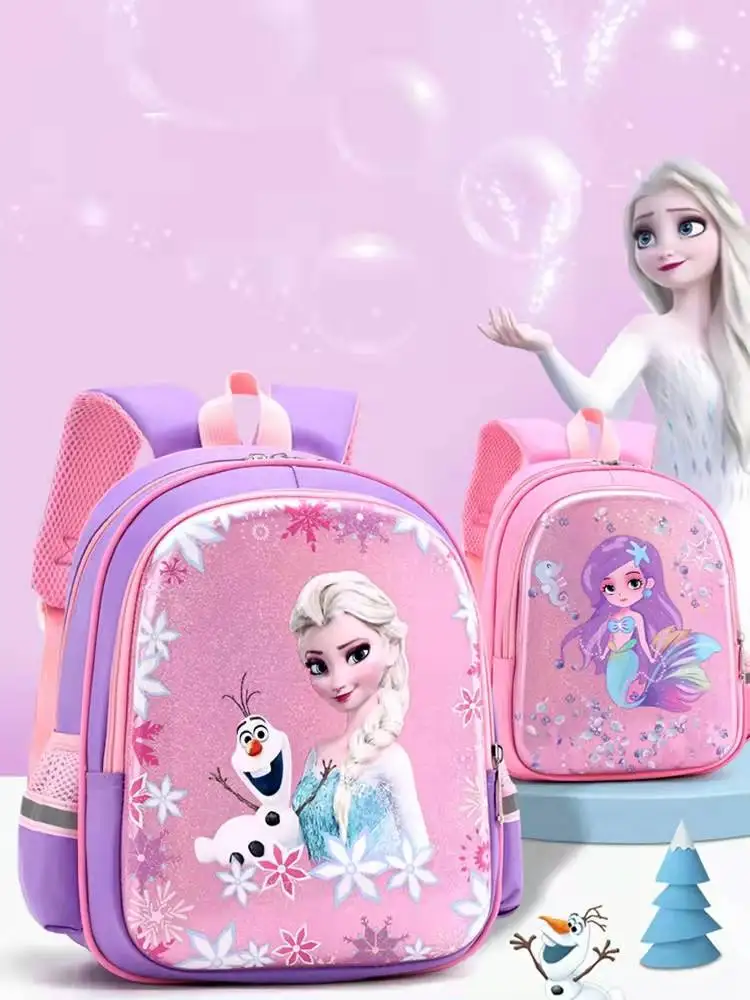 Disney Frozen Túi Cho Bé Gái Elsa Anna Trường Tiểu Học Sinh Viên Vai Chỉnh Hình Dung Tích Lớn Mochilas