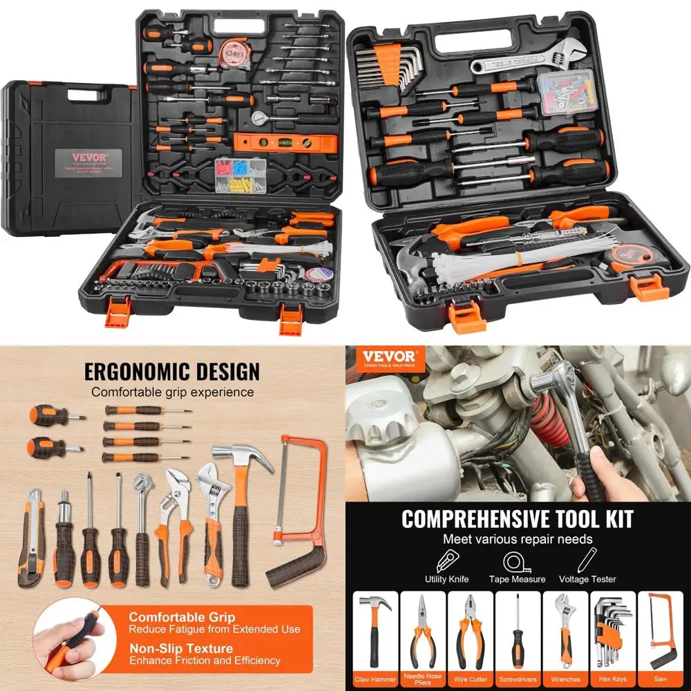 

Complete 216-Piece Home and Auto Repair Tool Kit with Portable Storage Case for Maintenance and Company Use