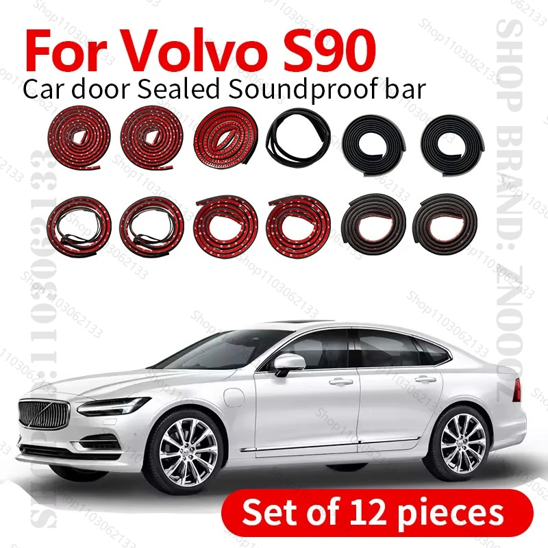 

For Volvo S90 P2 SPA Car Door Seal Strip Rubber Double Layer Sealing Protector Soundproof Strip Dustproof Seal Strip 12PCS Set