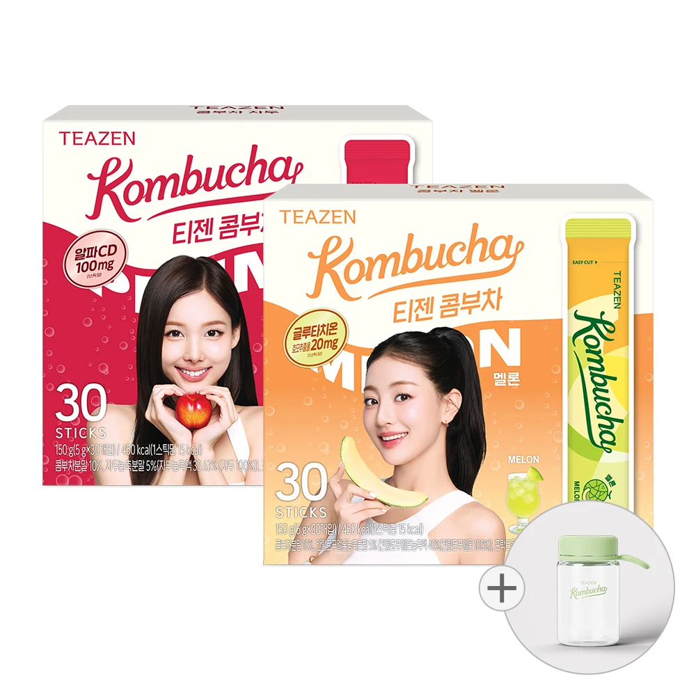 [Botella Gratis] Tien Sen Kombucha Melón 30 Unidades + Ciruela 30 Unidades