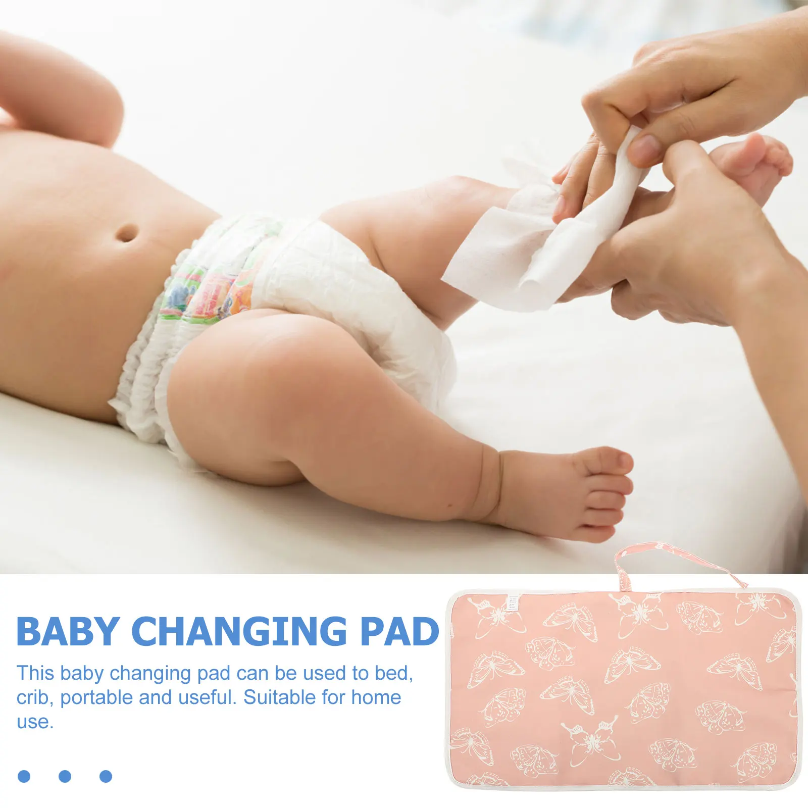 

Baby Changing Pad Portable Washable Diaper Mat Reusable Cotton Polyester Pink Travel Comfortable Breathable Durable Easy