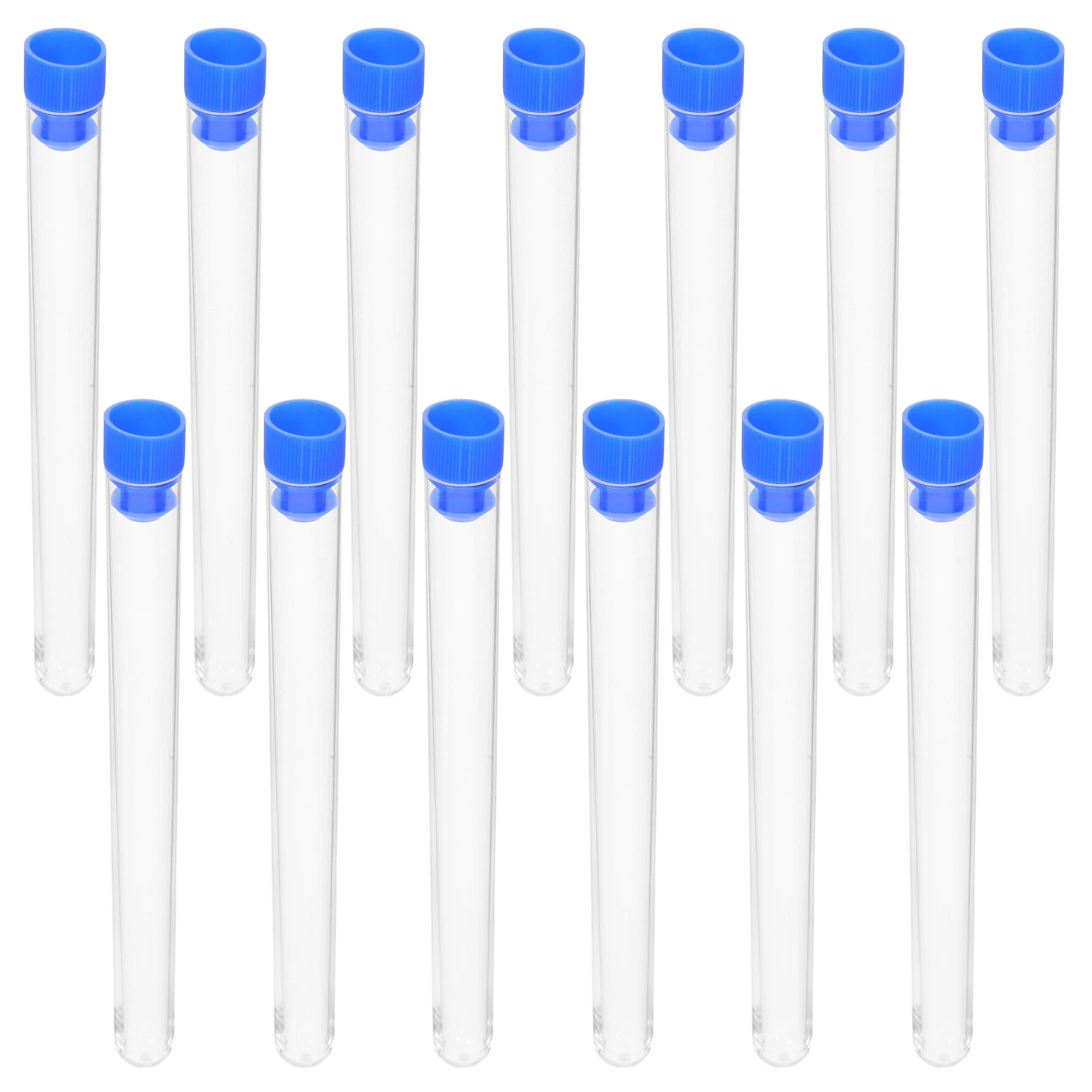 

25 Pcs Laboratory Test Tube Clear Plastic Tubes Vials with Caps Sample Scientific Experiments