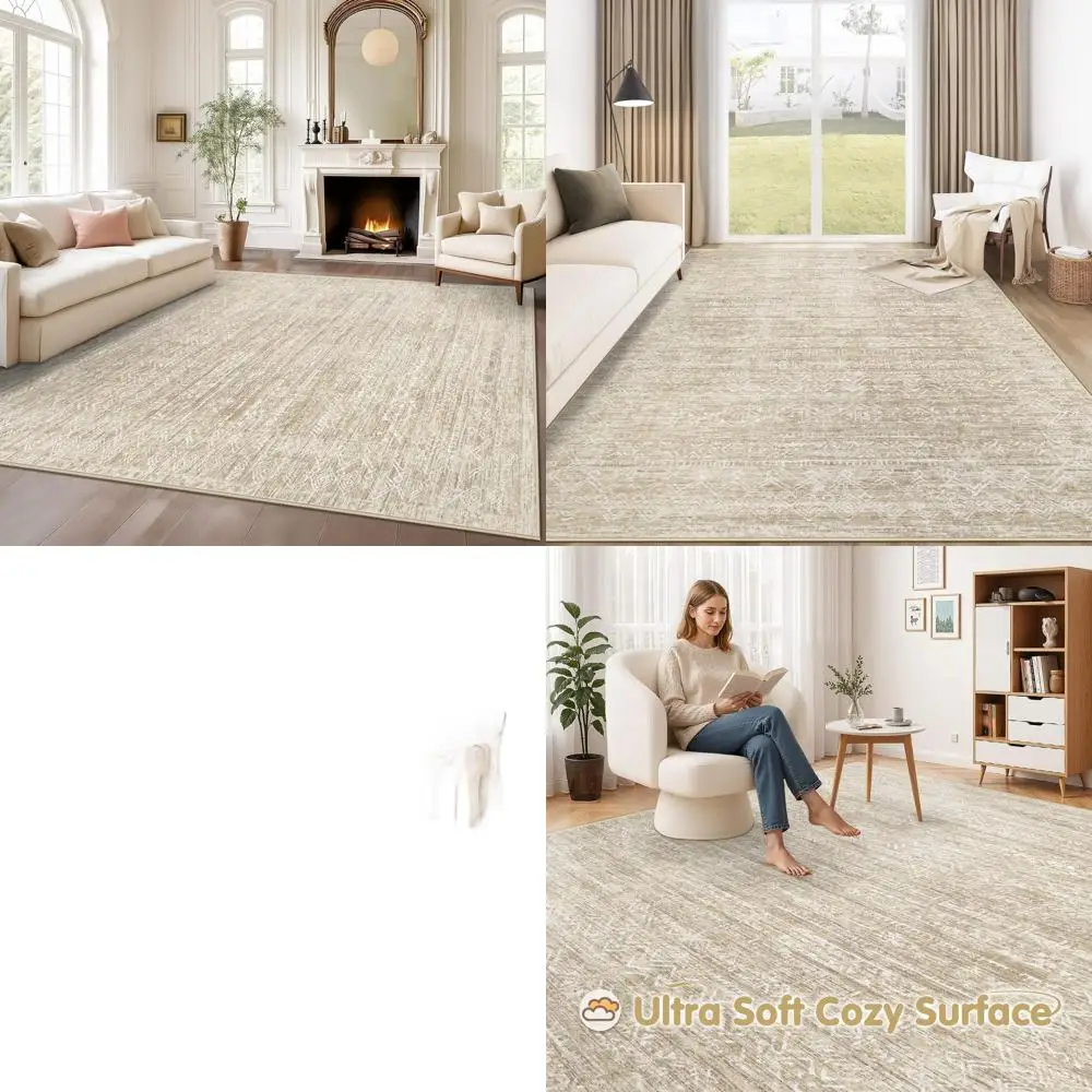 

Ковер 6x9 Modern Geometric Area — мягкий ковер в марокканском стиле с низким ворсом для гостиных, спален и офисов (бежевый)