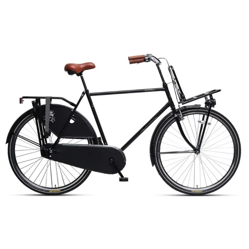 28-Inch Dutch Style City Bike, Retro Men's Commuter Bike with Rack Load Casual Bike