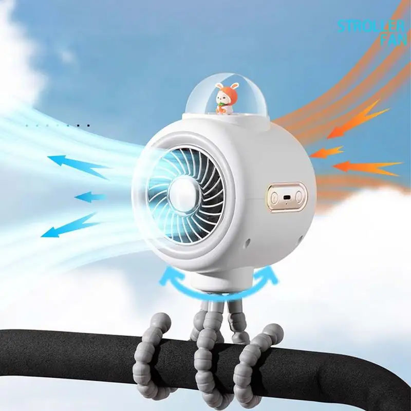 

Fan For Stroller Safe Portable Fan Stroller Power Bank 3 Speed Cooling Device Adjustable Stand For Seat Baby Desk Crib Car