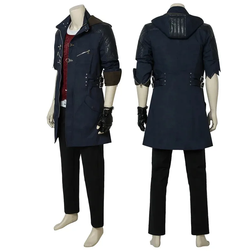 DMC 5 Cosplay Full Set Outfit Demon Hunter Nero Long Jacket Halloween Party Costume Adult Game Carnival Custom Made ir;l5