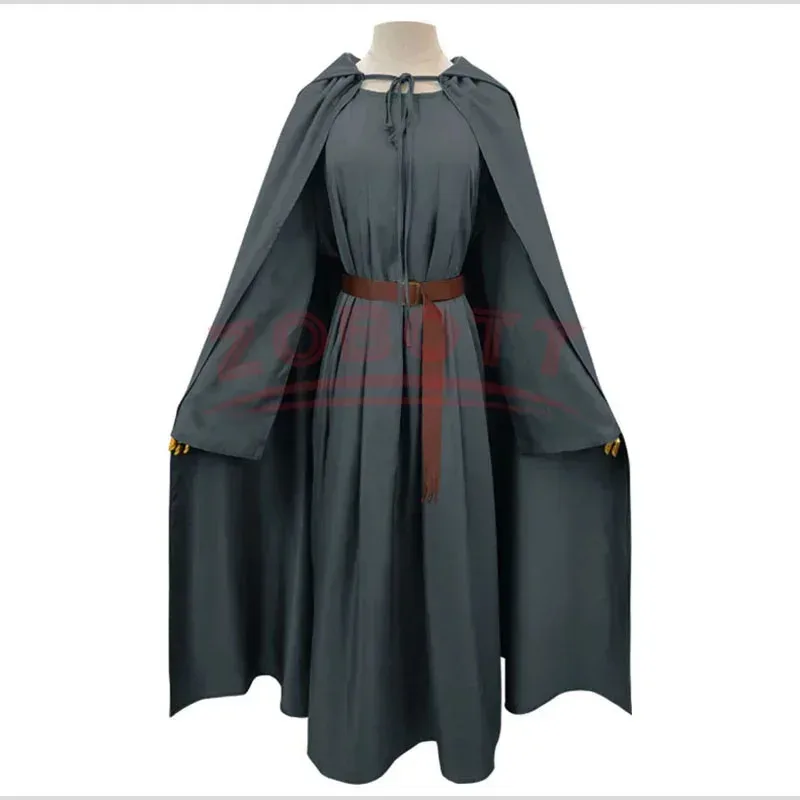 

Anime Gandalf Wizard Cosplay Costume Men Sorcerer Uniform Thin Cotton and Linen Cape Hat Suit Performance Clothing