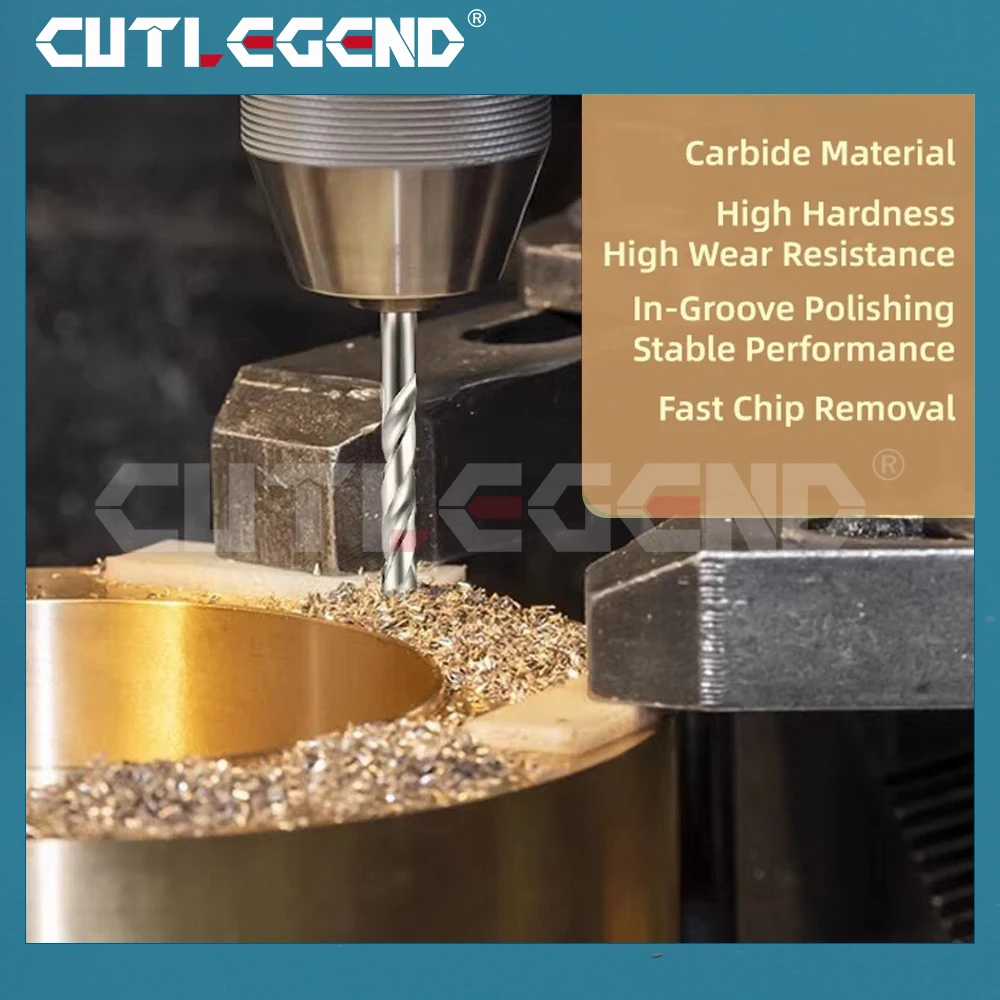 CUTLEGEND HRC55 2F Tungsten steel Carbide Drill Bits For CNC Machine Engraving Machine Twist Drill Bit Tools 0.5-20mm