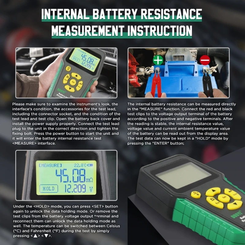 U90C  acid/Nickelcadmium/Lithium/Alkalines Battery Internal Resistance Test 4Wire