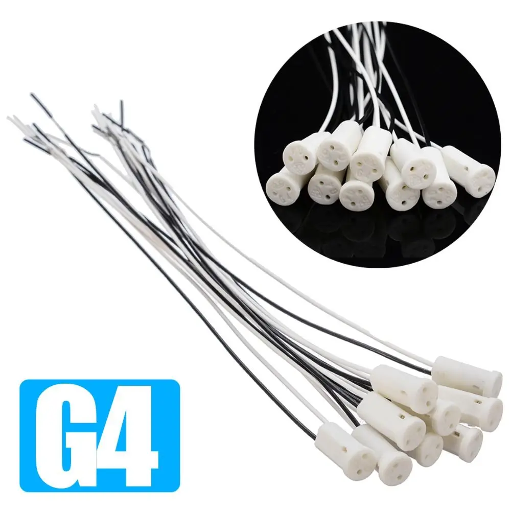 High Quality Wire Connector Lamp Holder G4 Plug 10cm Lamp Ceramic Head Bulb Base for Halogen lamp