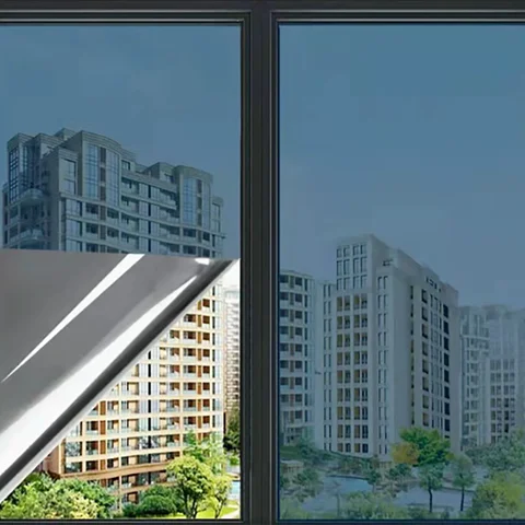 Isolerande glasfilm insynsskydd solskydd hushållsfönster balkonger envägsspeglar fönsterfilm klistermärken 10 best sales fönster sekretessdekal - №8