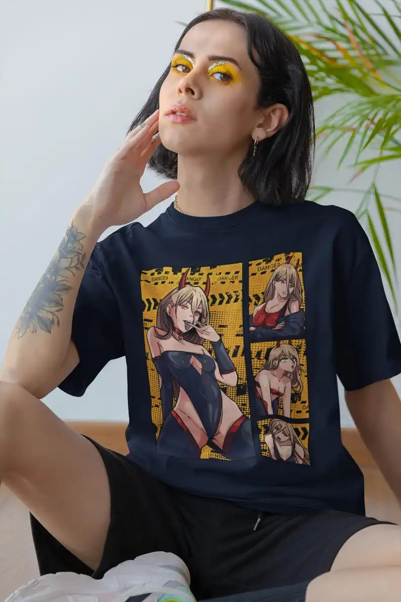 البطل الداكن-تي شيرت ياباني للرجال والنساء ، نمط المانجا الحديث ، الثقافة الحضرية في طوكيو ، الشيطان ، اليابانية ، صياد الخيال الداكن ،