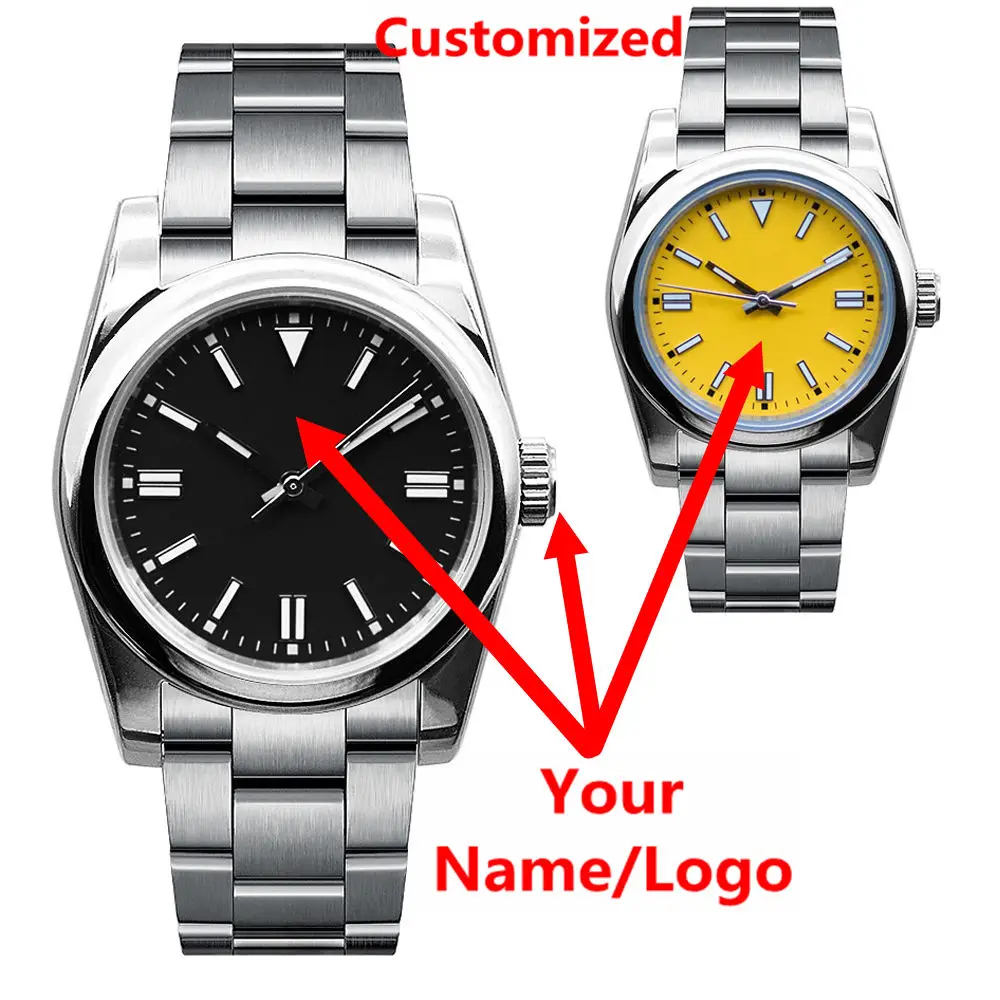 Custom Logo Mens Watch Sapphire Luxury NH35/miyota Automatic Mechanical Wristwatches 36mm/39mm 10BARS Dive Luminous dress reloj