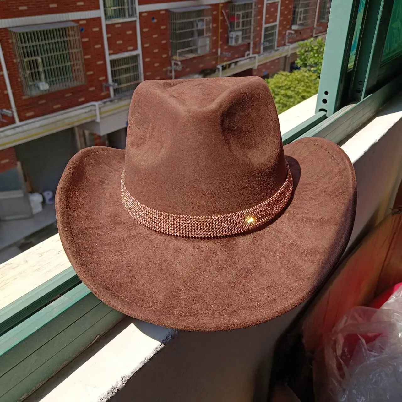 Suede cowboy hat 2024 new diamond strip accessories autumn and winter Panama western cowboy hat  ковбойская шляпа