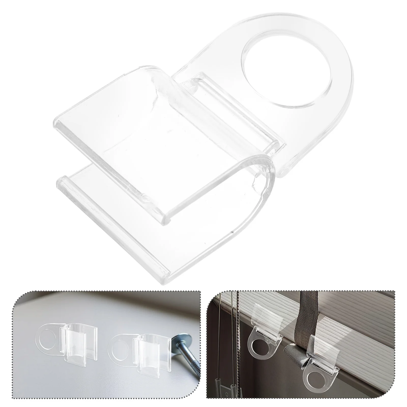 

6Pcs Curtain Clips U Shaped Roller Shade Holders Clear Plastic Blind Fasteners for Home Window Drapes Easy Installation