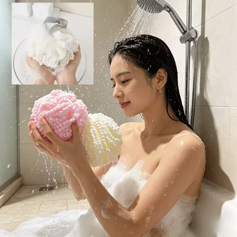 1 PC Exfoliating Bath Ball, Random Colors, Unisex Fragrance-Free, Durable with Hanging Loop, All-Season Shower Gift