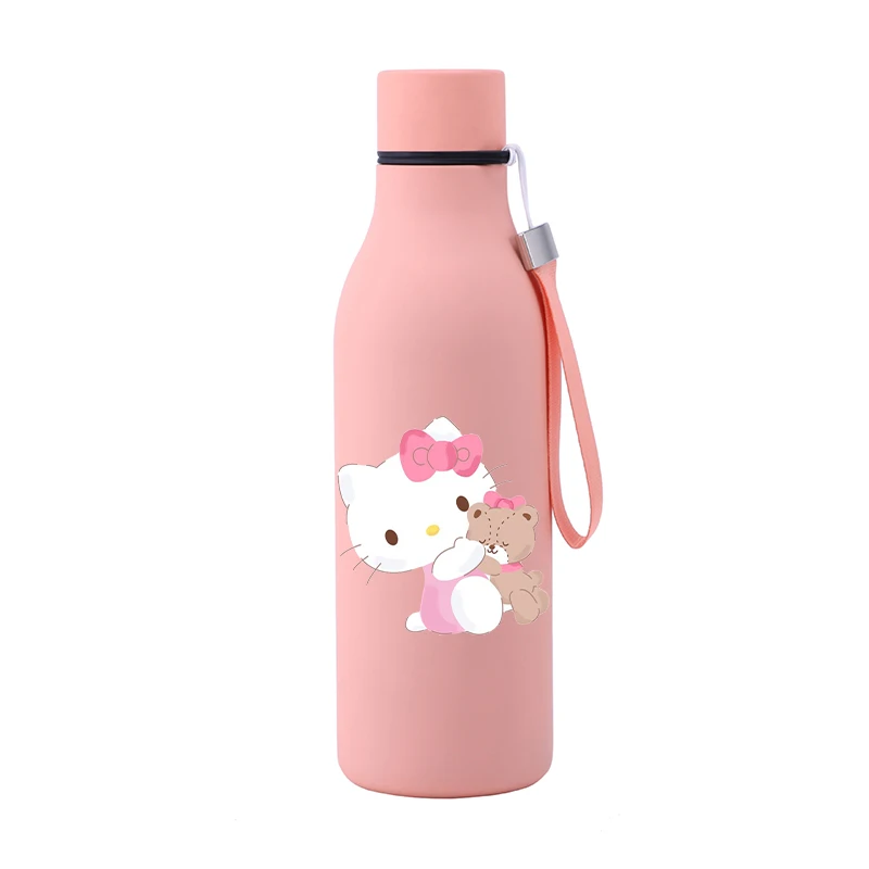 Nuova bottiglia isolata in acciaio inossidabile Kawaii sanhos da 550Ml Anime Kuromi My Melody Hellokittys tazza per acqua con isolamento freddo