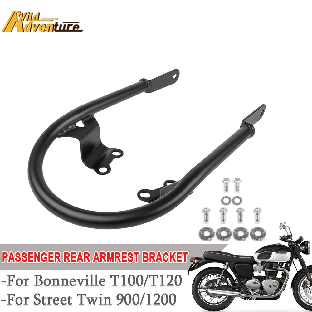 

Passenger Rear Solo Seat Luggage Rack Support Shelf For T100 T120 Street Scrambler Twin 900 90MM Rear Passenger Support Shelf