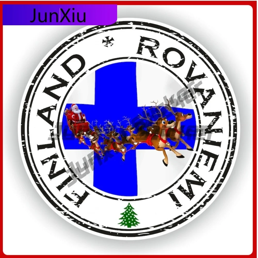 

Finland Rovaniemi Seal Sticker Round Flag Funny Vinyl Decal Waterproof Exterior for Scratch-Proof Accessories
