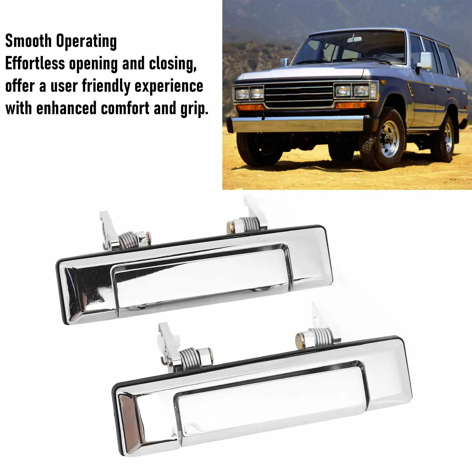 1 Pair Exterior Door Handle 69210-90A00 Smoother Operating Enhanced Grip Outside Door Handle for Fj60 1980 to 1990 69210-90A00