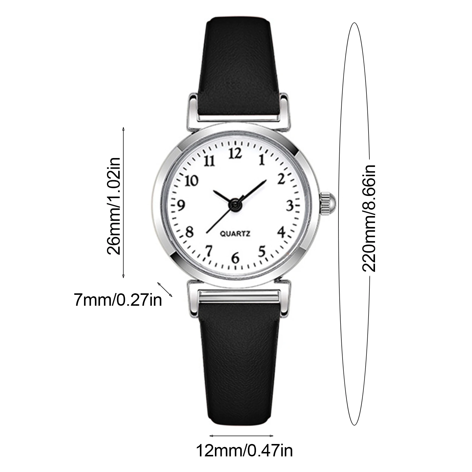 Students Business Quartz Watch Round Dial Shape Easy to Wear Casual Watch for Home Office Working Shopping