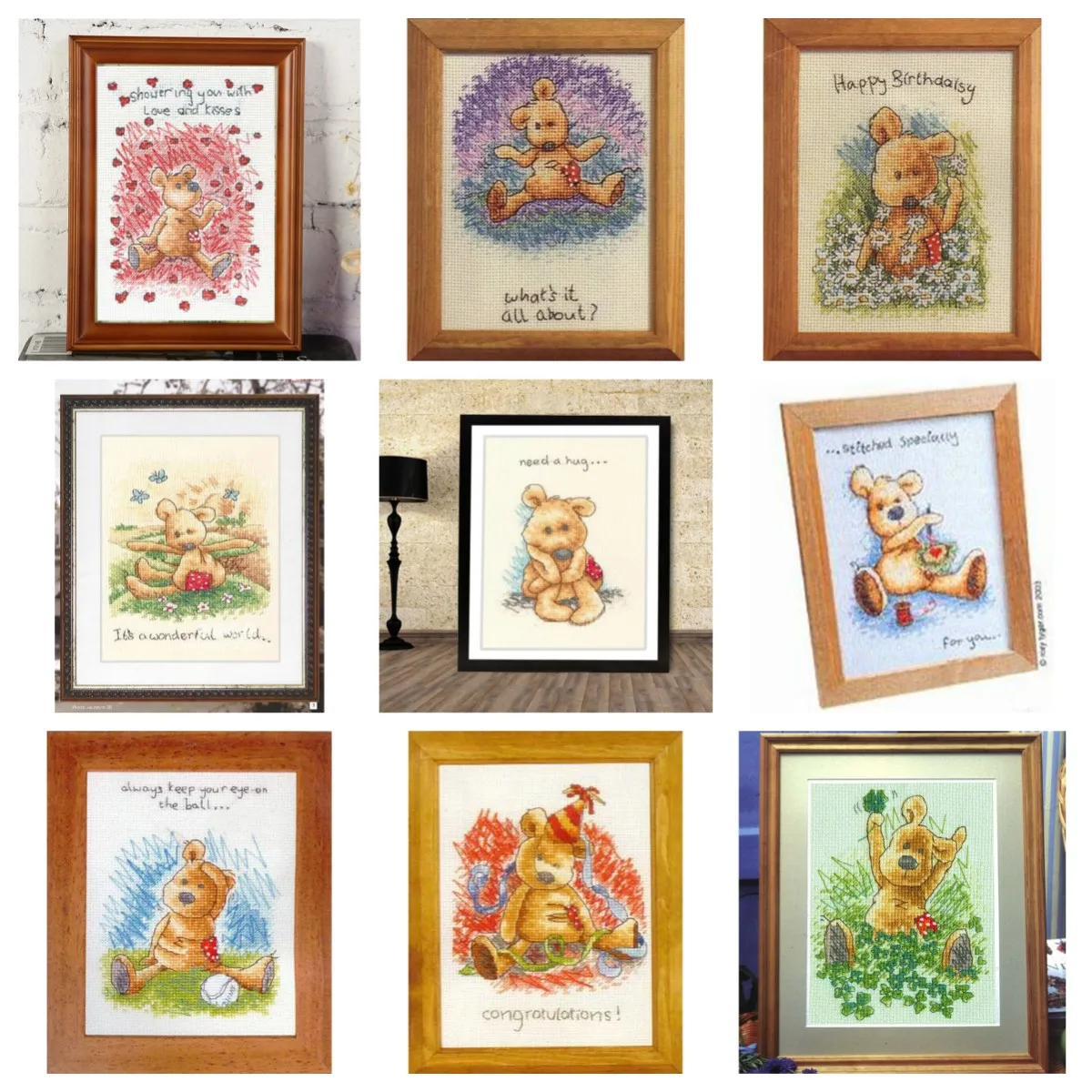 KTX039 Cross Stitch Kit Embroidery Art Homfun Bear Cross Stich Painting Joy Sunday Christmas Decorations For Home Homefun