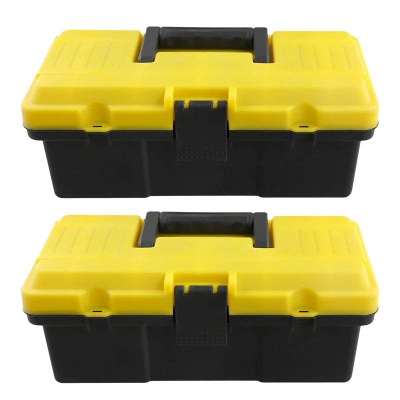 12In Electrical Toolbox Thickened Plastic Sturdy Storage Box Repair Machinery Woodworker Home Office Storage Tool 2PCS