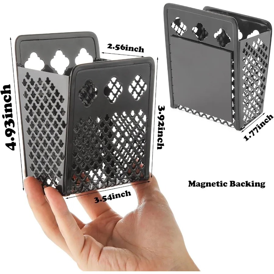 حامل القلم المغناطيسي شبكة معدنية مغناطيس قوي الجاف محو علامة حامل قشر المنظم العناصر الصغيرة سلة للثلاجة Whitebo #2