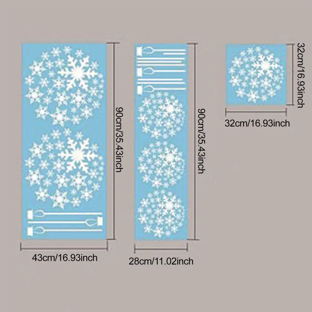 Fireplace Decor Stickers Snowflakes Window Sticker Christmas Snowflake Window Clings White Snowflake Stickers Winter for Glass