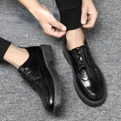 British Comfortable Leather Shoes Men New Casual Business Formal Leather Shoes Men's Black Professional Soft Leather Men's Shoes