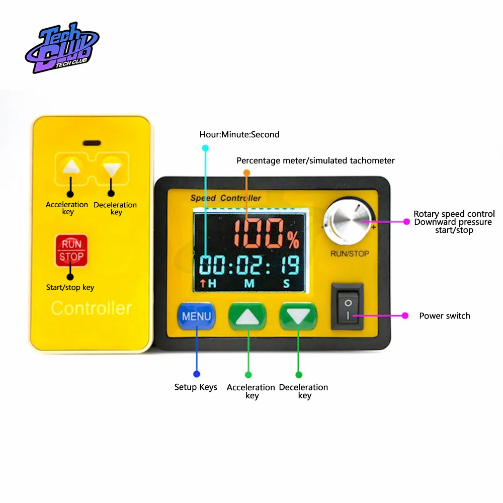 DC 6.5V-55V 30A LCD Intelligent Digital Display 0~100% Tachometer PWM Speed Controller Adjustable Wireless Remote Control Motor