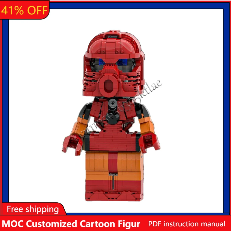 

1282 PCS Customize Famous Up Scaled Minifigure Bionicle Tahu Mata Brickheaded Sets DIY Creative Assembly Toys Kids Gifts Display