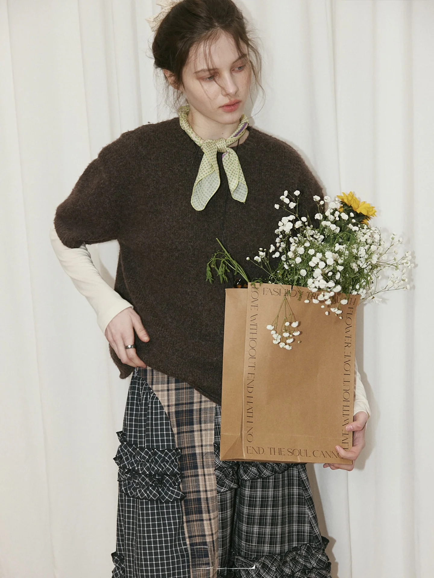 

Женский вязаный свитер Relez Casual с круглым вырезом, свободного кроя, с эффектом похудения, в стиле Color Block, для многослойных образов