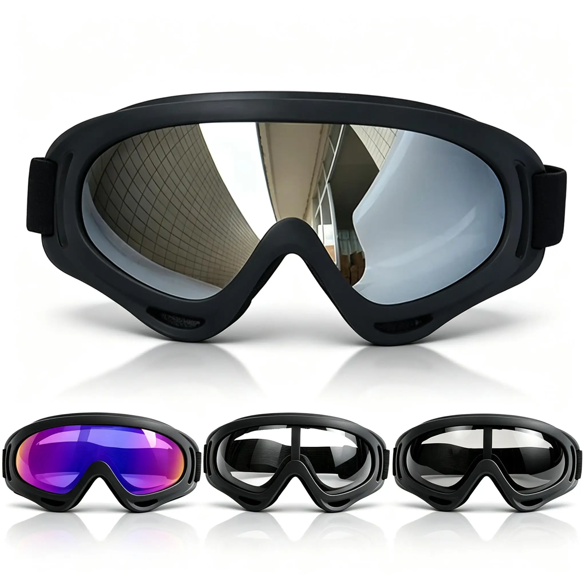 Vent Hole Ski Goggles For Cross-Country Skiing Snowmobiling ATV Off-Road Tactical Play For Men Women Adjustable Strap