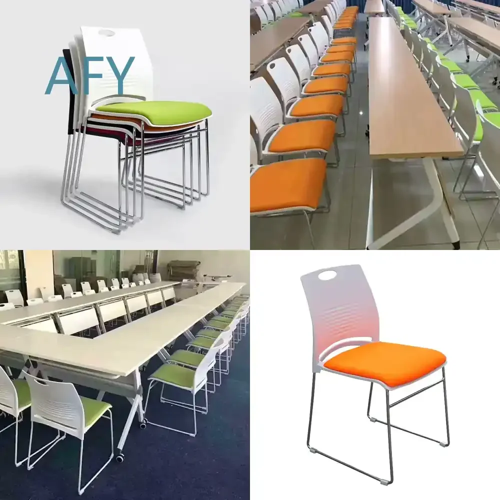 Conference Reception Training Chair for Office Dining Room Classroom Use Plastic Solid Reinforced Backrest Chair with