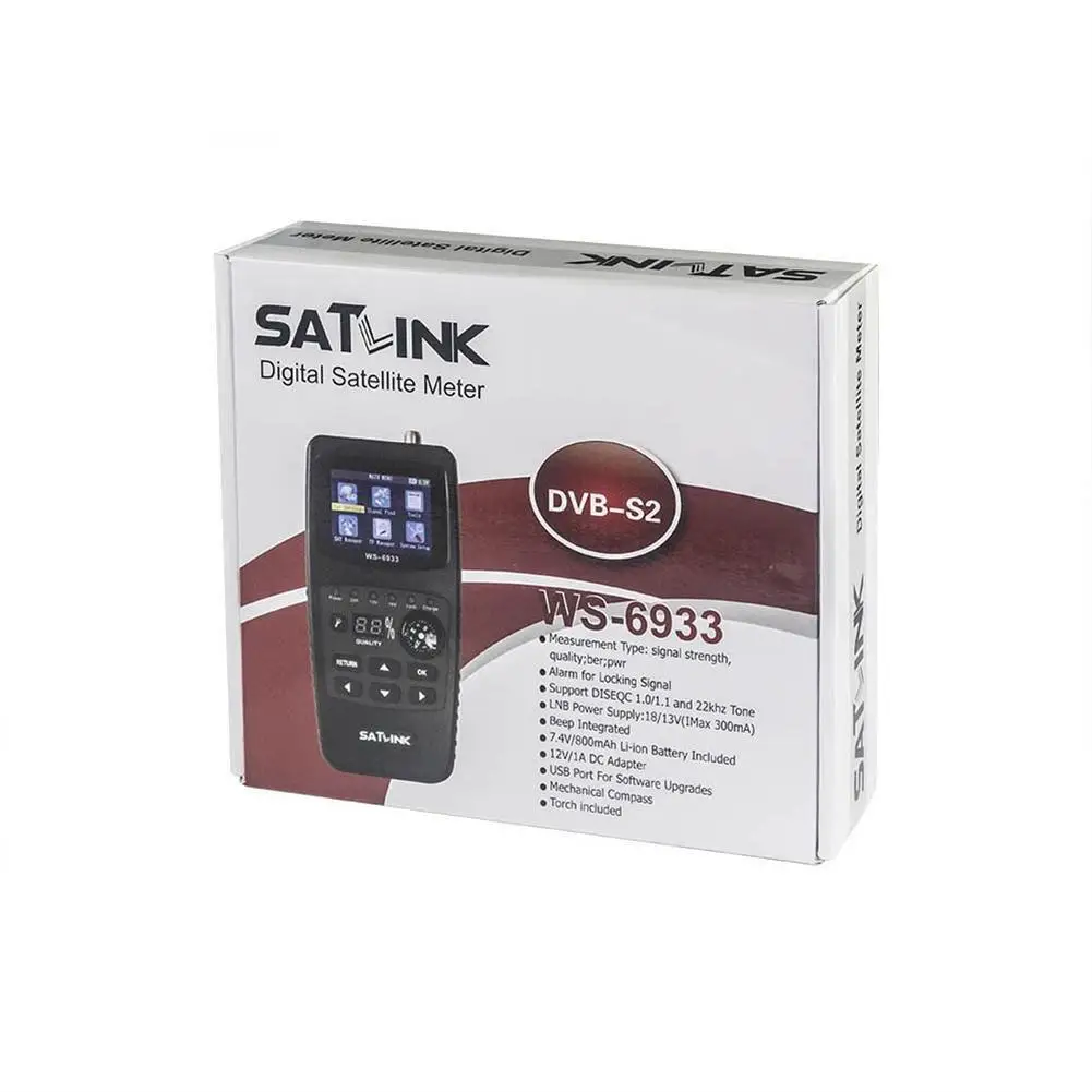 Satellite Satfinder Finder Sat Link Satlink Ws-6933 Digital Satfinder Dvb-s2 2.1-inch Lcd Screen Display Sat Meter Detector