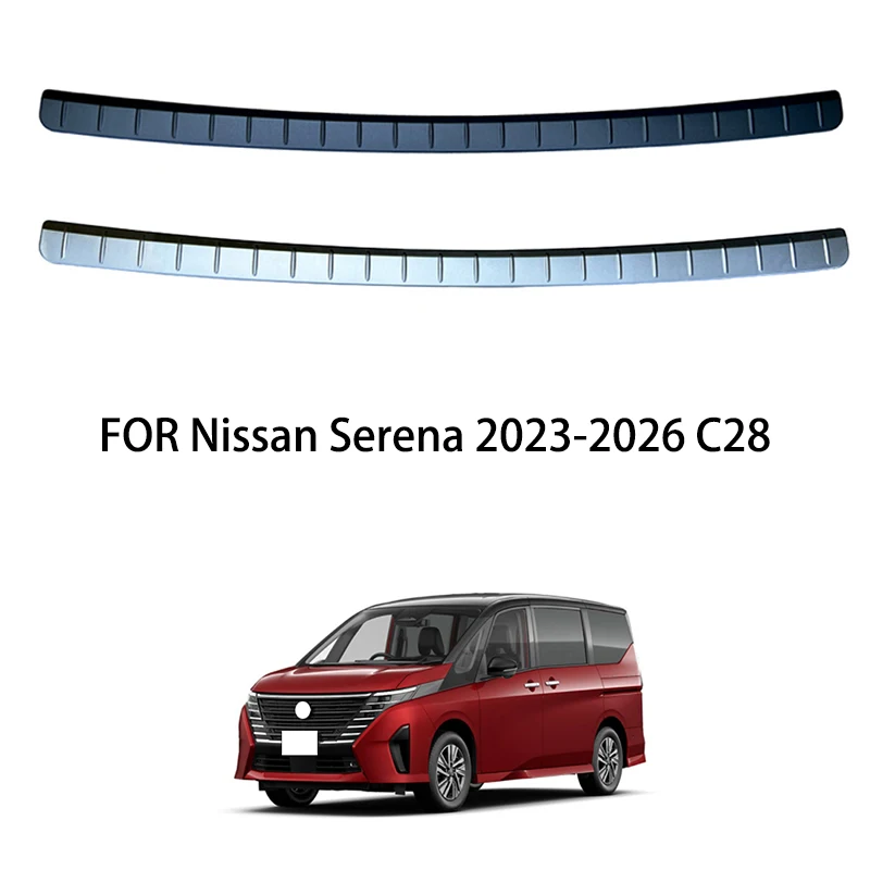 

ПОДХОДИТ ДЛЯ Nissan Serena 2023-2026 C28 хромированный черный задний багажник, внешний бампер, защитная крышка, защита порога, накладка