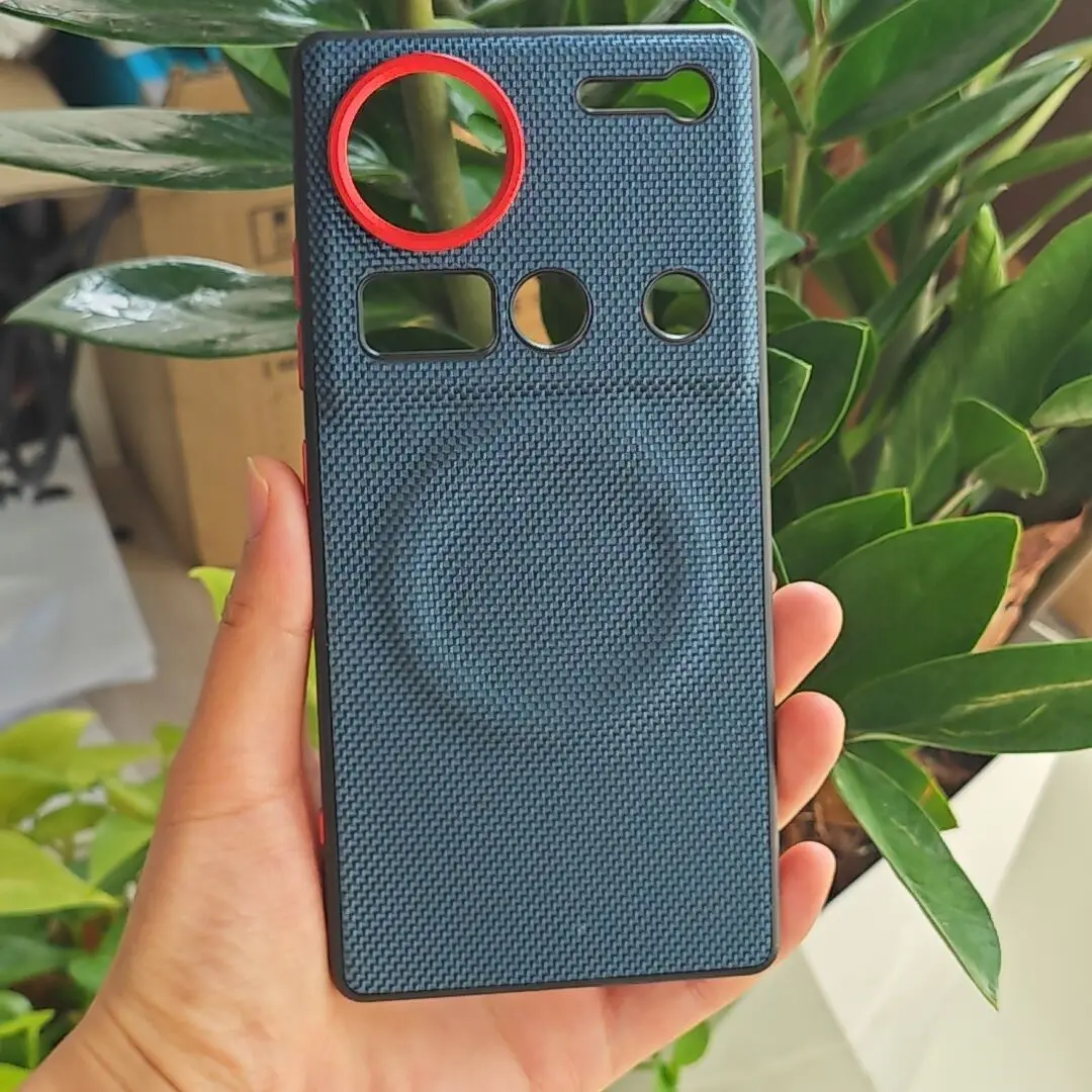 สําหรับ ZTE Nubia Z70 Ultra,Z70s Ultra กรณี ELVEV แม่เหล็กหรูหรารูปแบบคาร์บอนไฟเบอร์หนัง Anti-Fall เปลือกชาร์จไร้สาย